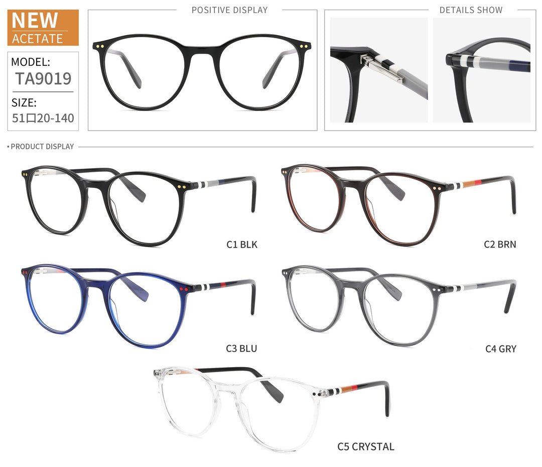 Chashma Ottica Unisex Full Rim Round Sqare Tr 90 Titanium Eyeglasses 8019 Full Rim Chashma Ottica