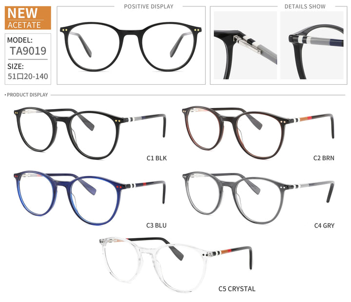 Chashma Ottica Unisex Full Rim Round Sqare Tr 90 Titanium Eyeglasses 8019 Full Rim Chashma Ottica