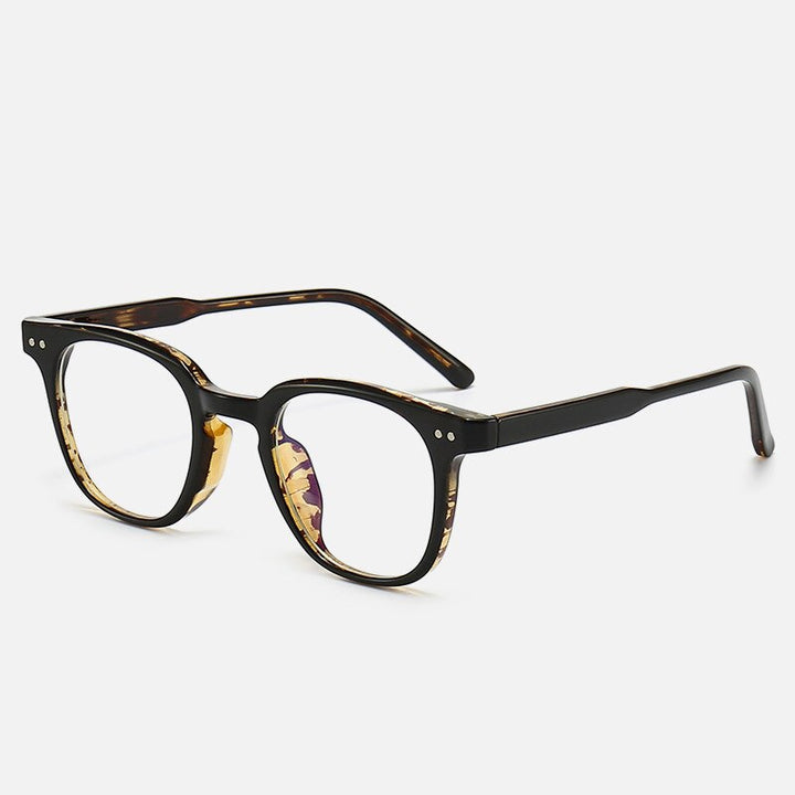 CCspace Unisex Full Rim Square Tr 90 Titanium Eyeglasses 55917 Full Rim CCspace Leopard China