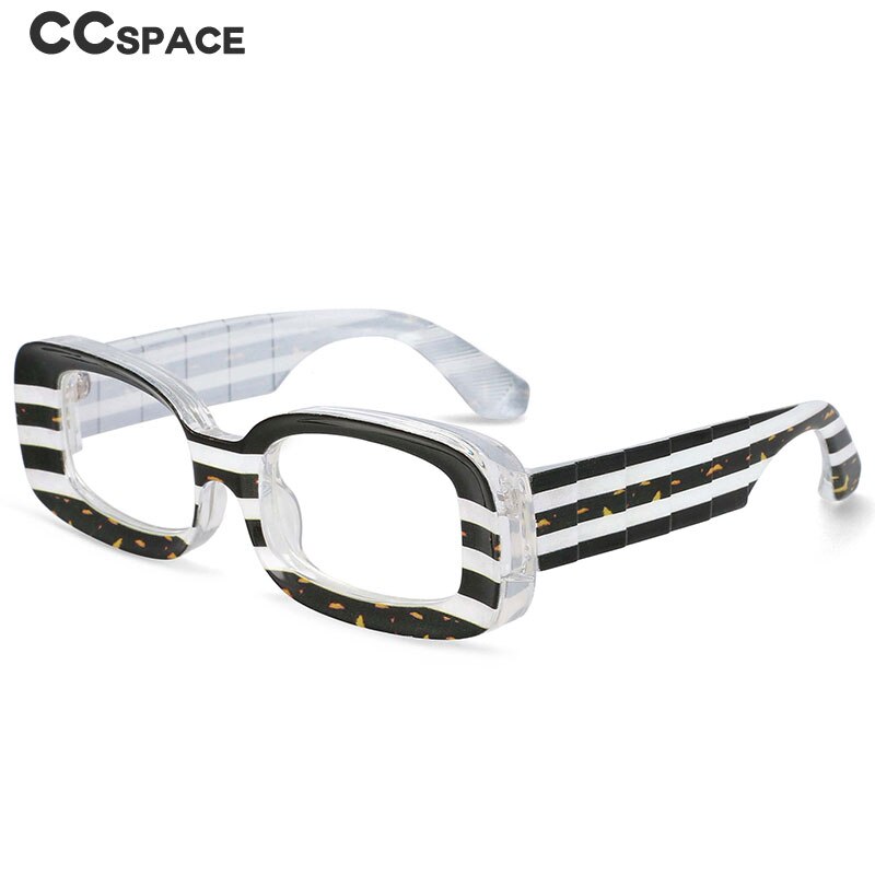 CCspace Unisex Full Rim Rectangle Resin Frame Punk Eyeglasses 54430 Full Rim CCspace