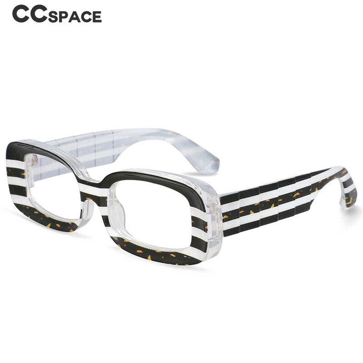 CCspace Unisex Full Rim Rectangle Resin Frame Punk Eyeglasses 54430 Full Rim CCspace
