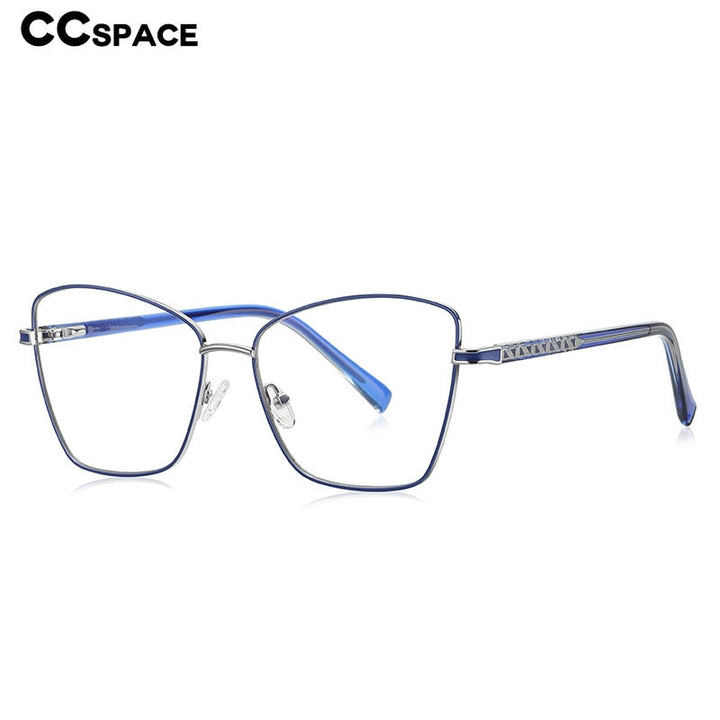 CCspace Unisex Full Rim Square Cat Eye Alloy Eyeglasses 55527 Full Rim CCspace