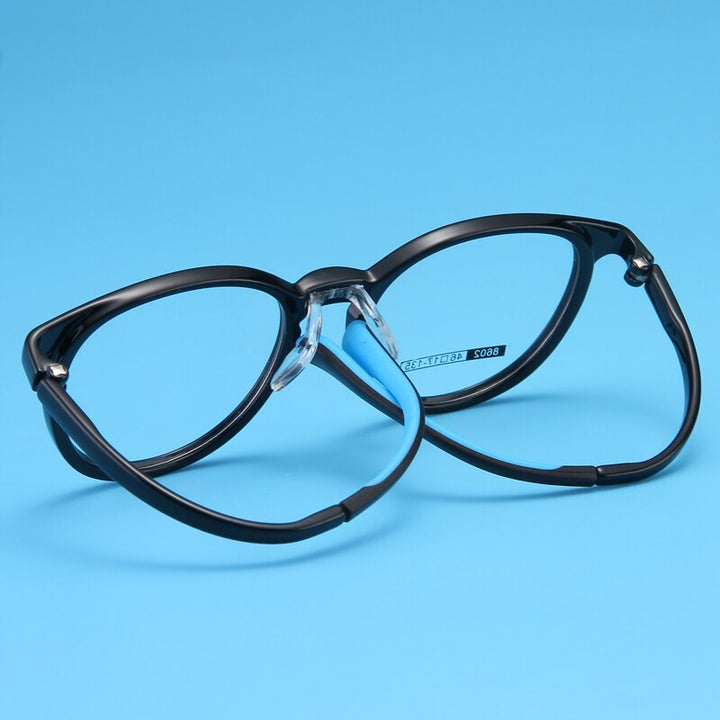 Gmei Unisex Children's Full Rim Round Silicone TR90 Eyeglasses 8602 Full Rim Gmei Optical   
