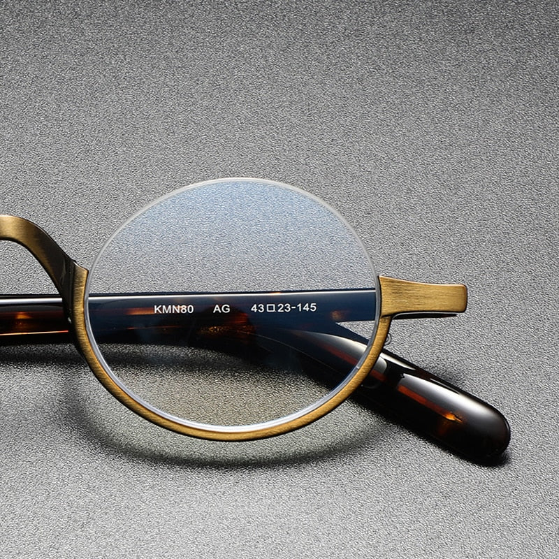 Muzz Men's Semi Rim Acetate Titanium Frame Eyeglasses 80 Semi Rim Muzz