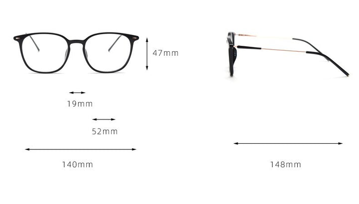 CCspace Unisex Full Rim Square Tr 90 Titanium Eyeglasses 55688 Full Rim CCspace