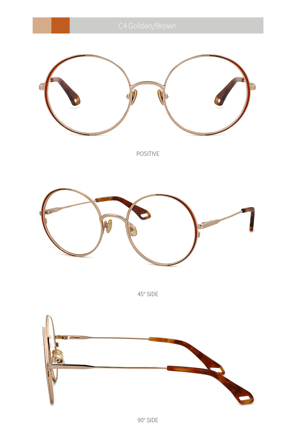 Kansept Women's Full Rim Round Stainless Steel Frame Eyeglasses Oq1004 Full Rim Kansept