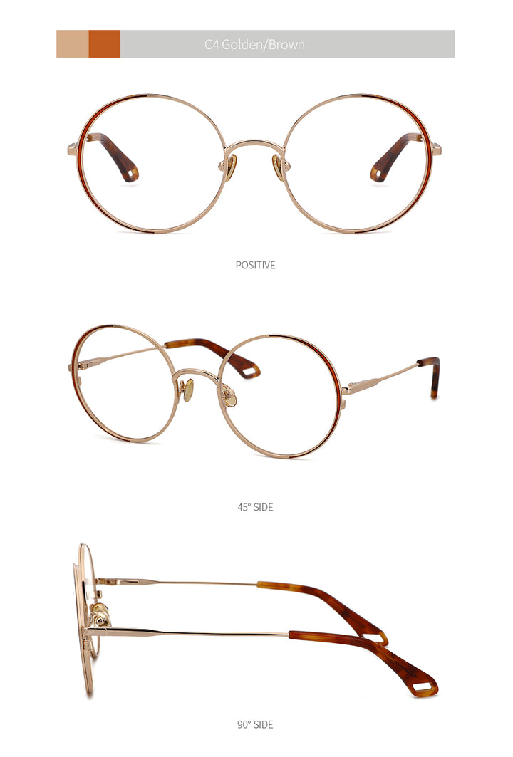 Kansept Women's Full Rim Round Stainless Steel Frame Eyeglasses Oq1004 Full Rim Kansept