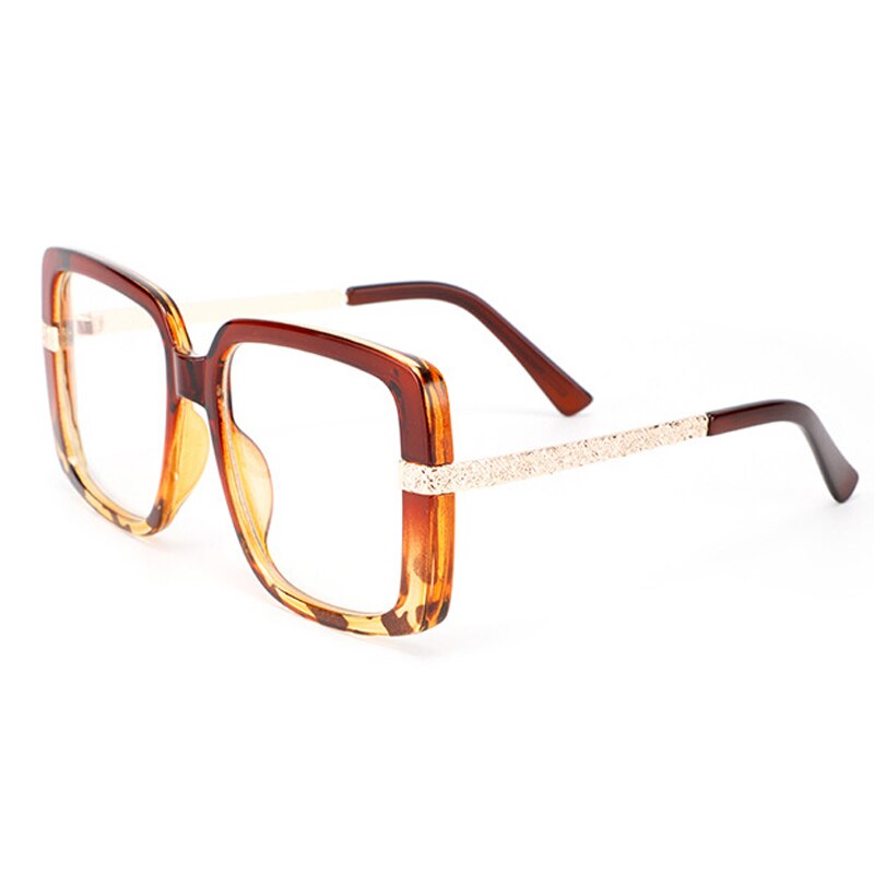 CCspace Unisex Full Rim Oversized Square Tr 90 Eyeglasses 53218 Full Rim CCspace Coffee