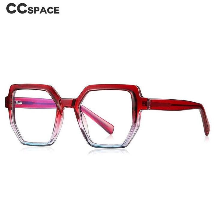CCspace Unisex Full Rim Irregular Square Tr 90 Titanium Eyeglasses 54714 Full Rim CCspace