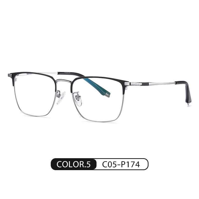 Bclear Unisex Full Rim Square Titanium Eyeglasses Wdpt915 Full Rim Bclear