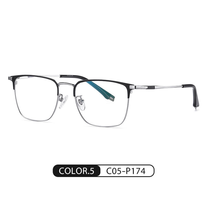 Bclear Unisex Full Rim Square Titanium Eyeglasses Wdpt915 Full Rim Bclear