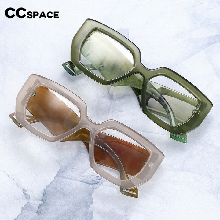 CCspace Unisex Full Rim Oversized Square Acetate Frame Eyeglasses 54035 Full Rim CCspace