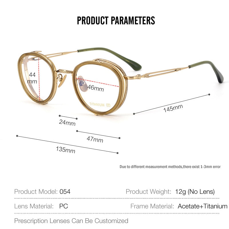Muzz Unisex Full Rim Irregular Round Acetate Titanium Eyeglasses E004 Full Rim Muzz