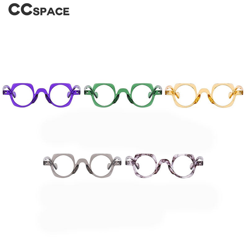 CCspace Women's Full Rim Irregular Round Acetate Eyeglasses 55267 Full Rim CCspace