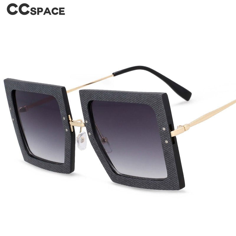 CCSpace Women's Full Rim Oversized Square Resin Alloy Frame Sunglasses 54452 Sunglasses CCspace Sunglasses   
