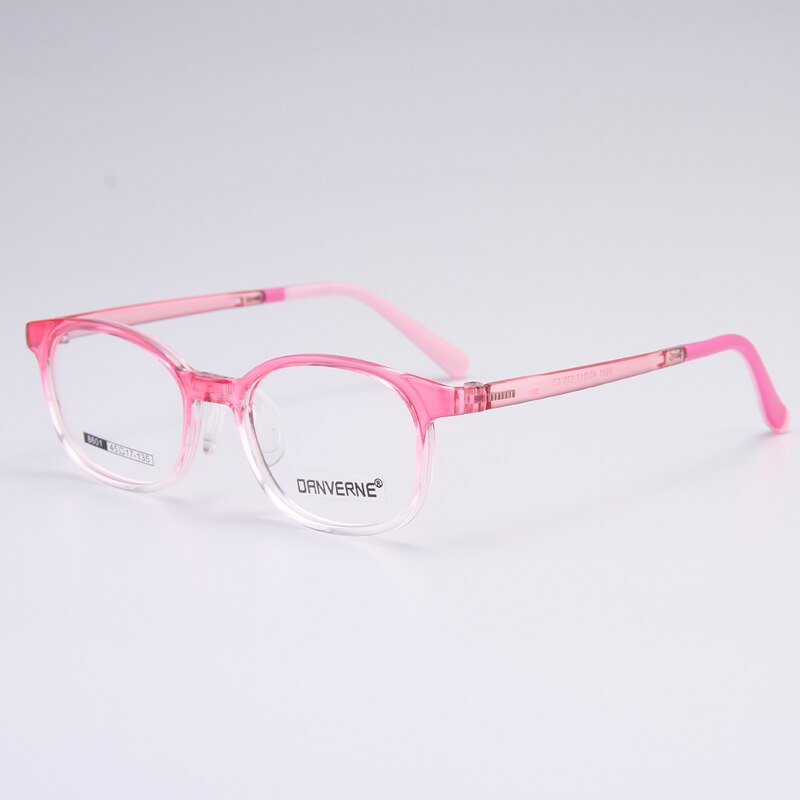 Gmei Unisex Children's Full Rim Round Rectangle Silicone TR90 Eyeglasses 8601 Full Rim Gmei Optical Gradient Pink