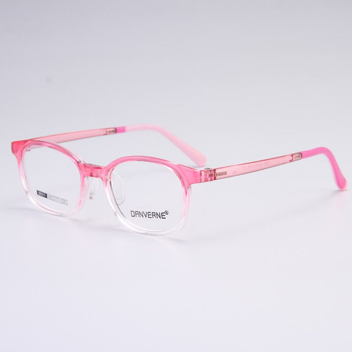 Gmei Unisex Children's Full Rim Round Rectangle Silicone TR90 Eyeglasses 8601 Full Rim Gmei Optical Gradient Pink