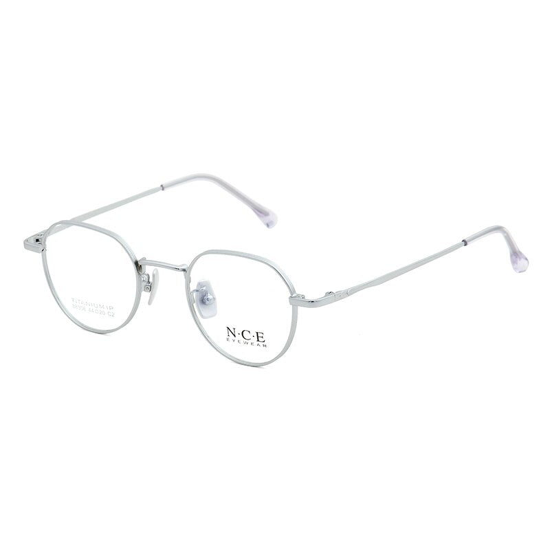 Zirosat Women's Full Rim Round Titanium Acetate Frame Eyeglasses 88306 Full Rim Zirosat silver  