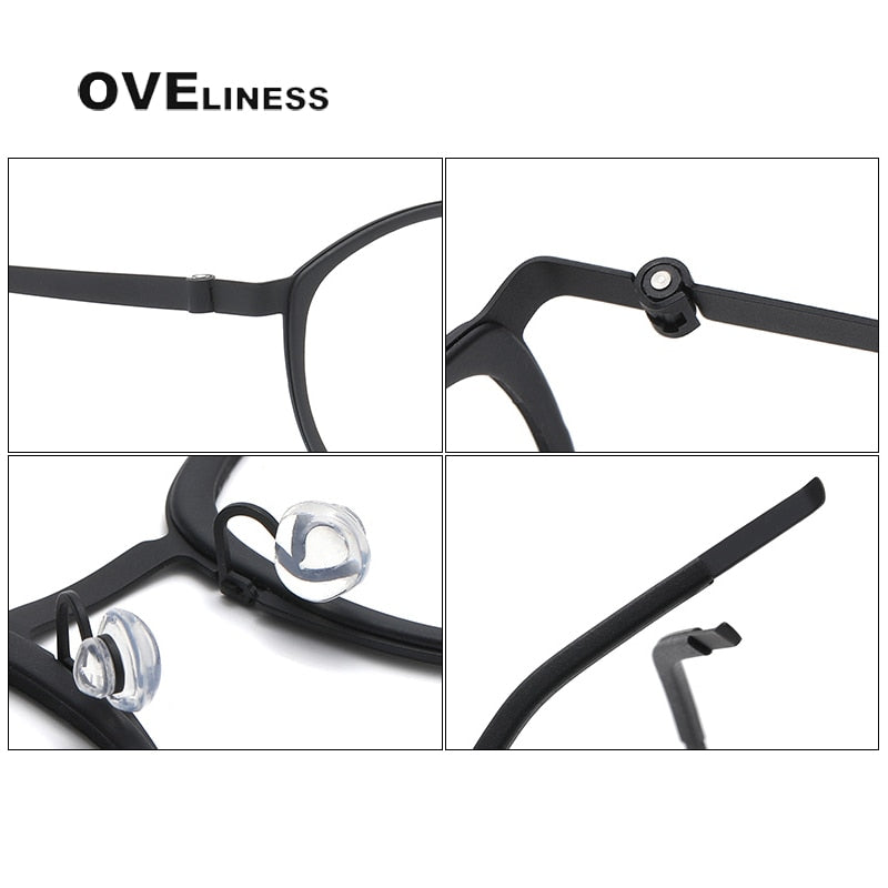Oveliness Unisex Full Rim Round Screwless Titanium Eyeglasses 9737 Full Rim Oveliness
