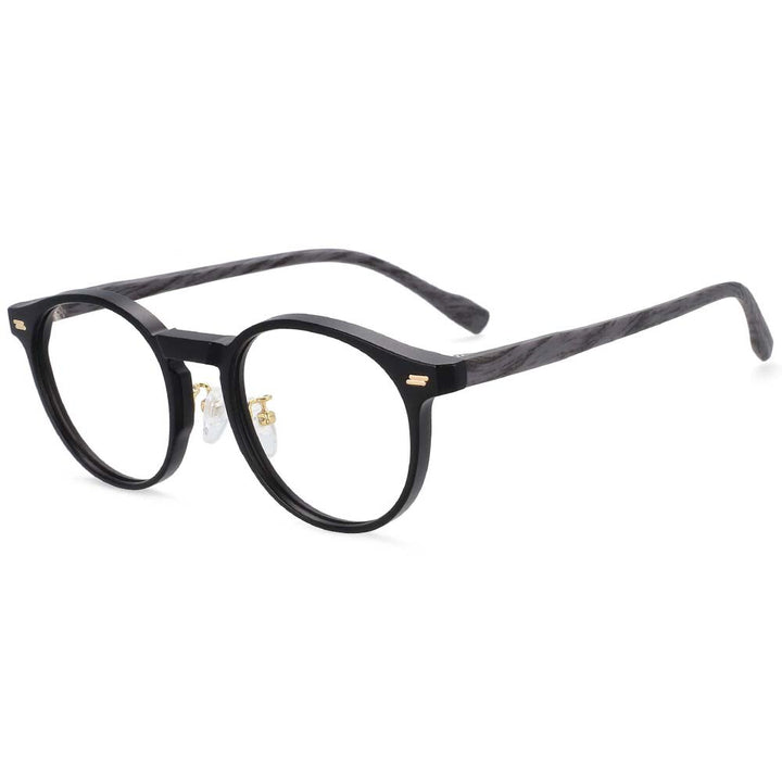 CCspace Unisex Full Rim Round Tr 90 Titanium Frame Eyeglasses 54314 Full Rim CCspace China matte-black