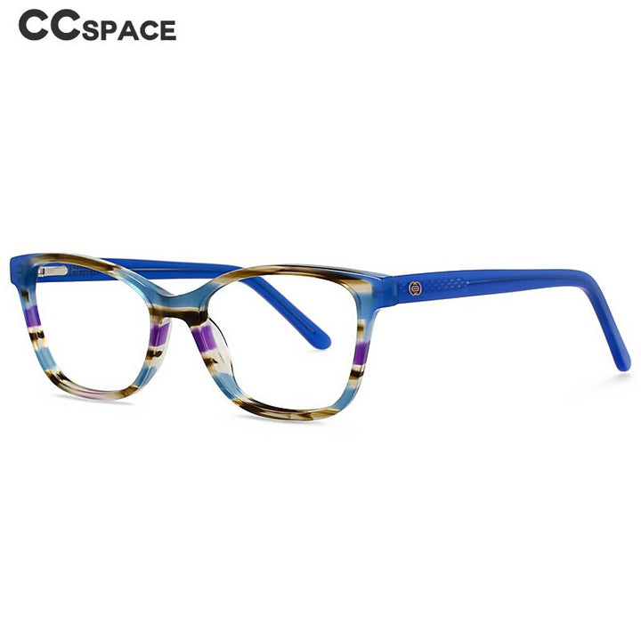 CCspace Unisex Full Rim Square Cat Eye Acetate Eyeglasses 55570 Full Rim CCspace