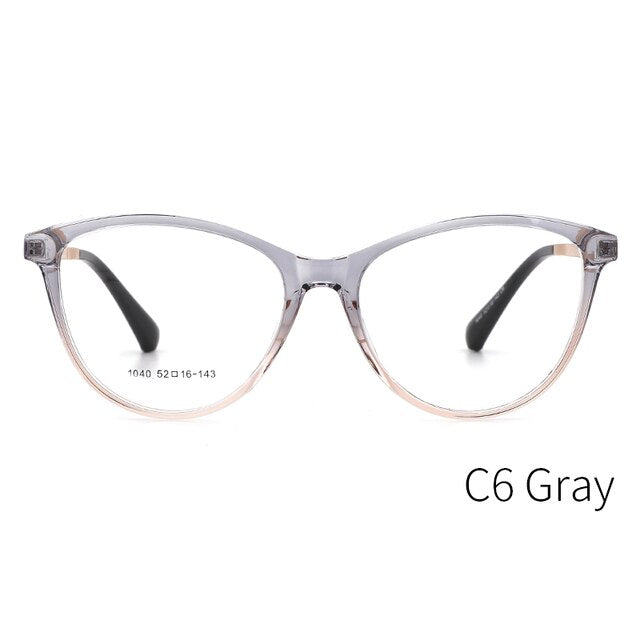Kansept Women's Full Rim Cat Eye Tr 90 Titanium Eyeglasses 1040 Full Rim Kansept C6 Gray  