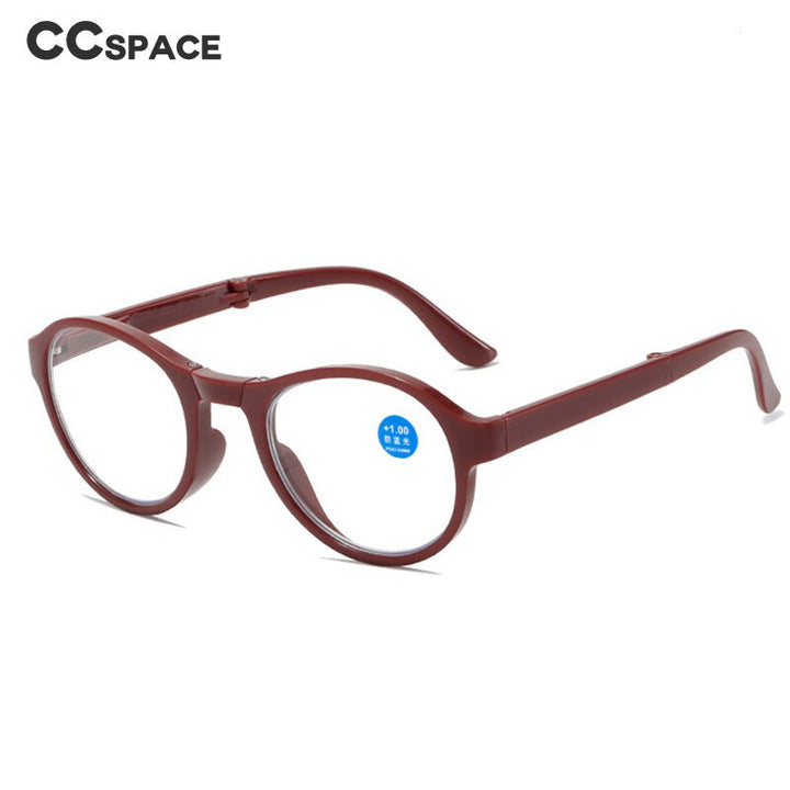 CCspace Unisex Full Rim Round Foldable Acetate Reading Glasses 55502 Reading Glasses CCspace