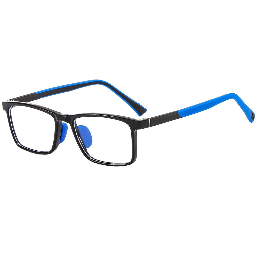 CCspace Unisex Youth Full Rim Square Silicone Eyeglasses 54670 Full Rim CCspace Black blue China