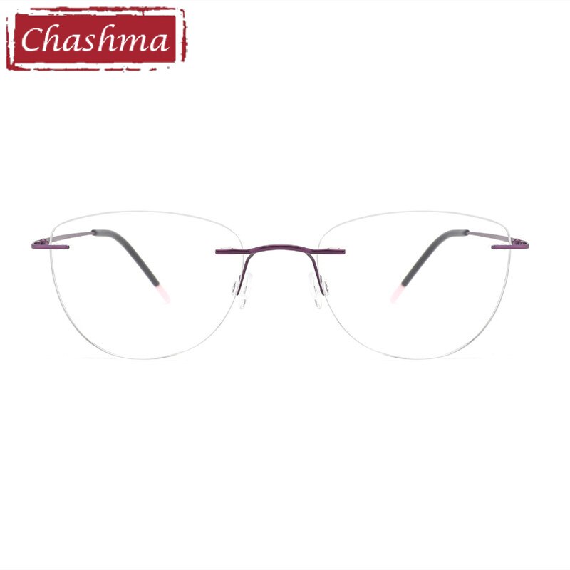 Chashma Ottica Unisex Rimless Square Cat Eye Titanium Eyeglasses 8012 Rimless Chashma Ottica