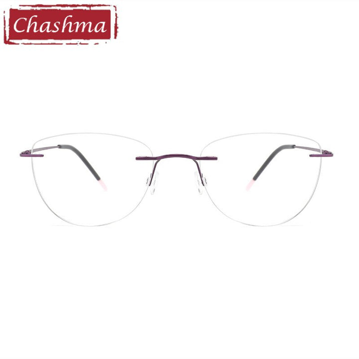 Chashma Ottica Unisex Rimless Square Cat Eye Titanium Eyeglasses 8012 Rimless Chashma Ottica