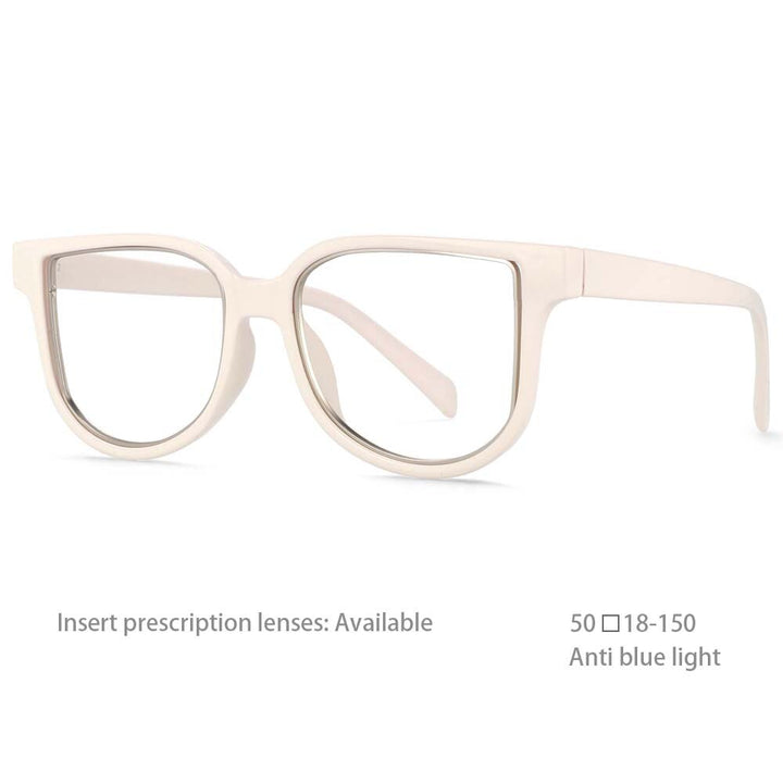 CCspace Unisex Full Rim Square Resin Frame Eyeglasses 54476 Full Rim CCspace China white pink