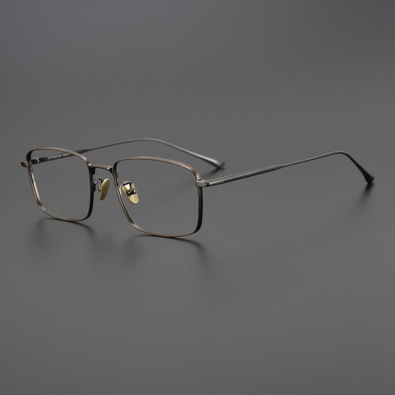 Gatenac Unisex Full Rim Square Titanium Eyeglasses Gxyj990 Full Rim Gatenac Gun