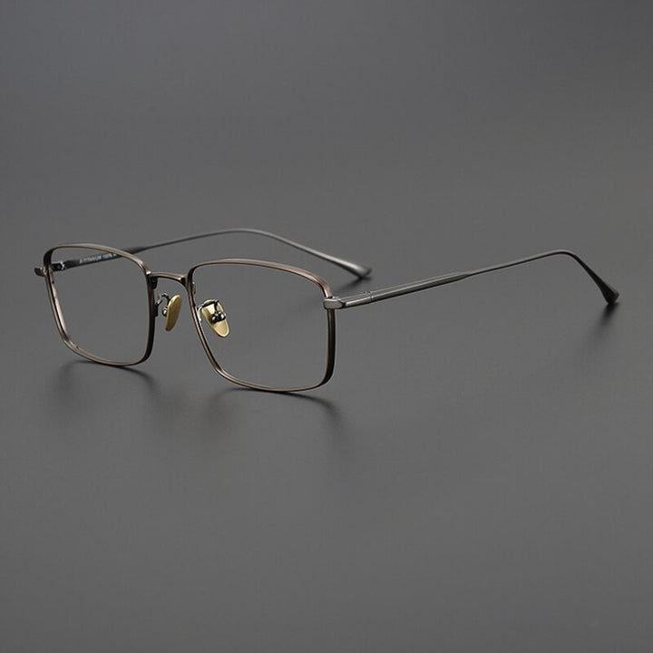 Gatenac Unisex Full Rim Square Titanium Eyeglasses Gxyj990 Full Rim Gatenac Gun