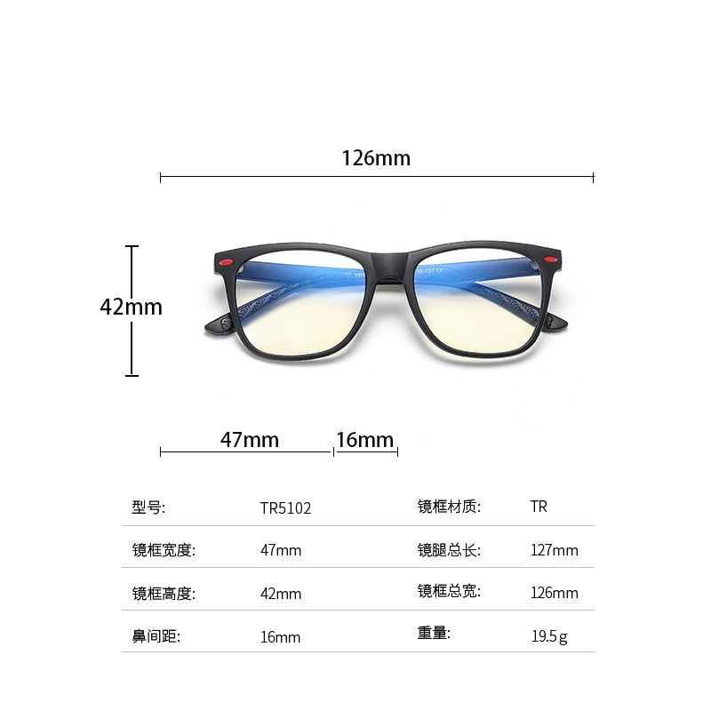 Zirosat Children's Unisex Full Rim Square Tr 90 Eyeglasses 5102 Full Rim Zirosat