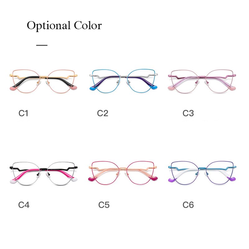 Hotony Unisex Full Rim Cat Eye Alloy Frame Eyeglasses 3043 Full Rim Hotony