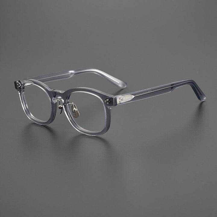 Gatenac Unisex Full Rim Square Acetate Eyeglasses Gxyj1006 Full Rim Gatenac Gray