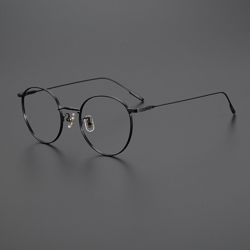 Gatenac Unisex Full Rim Round Titanium Eyeglasses Gxyj1011 Full Rim Gatenac