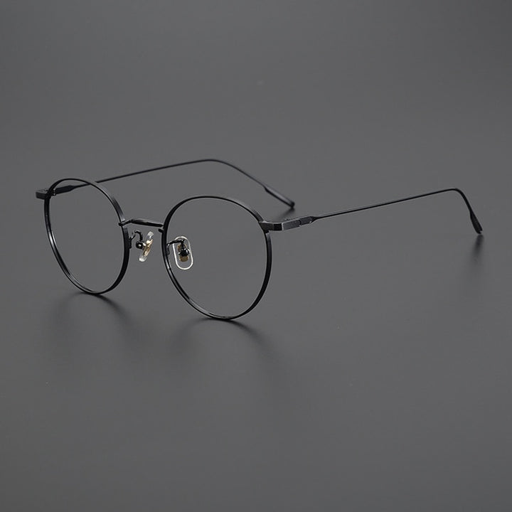 Gatenac Unisex Full Rim Round Titanium Eyeglasses Gxyj1011 Full Rim Gatenac