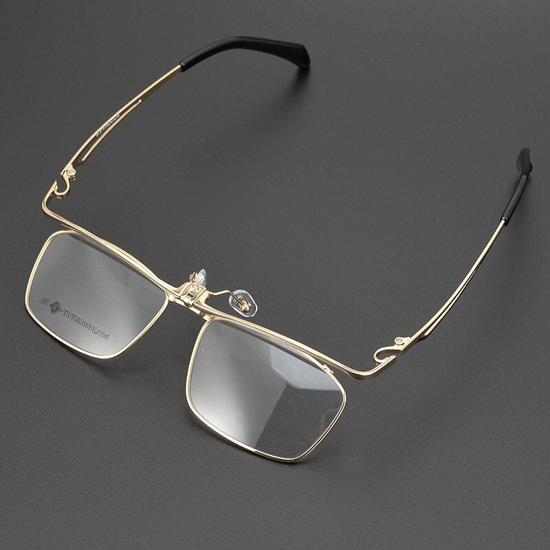 Gatenac Unisex Full Rim Square Titanium Flip Up Frame Eyeglasses Gxyj752 Full Rim Gatenac