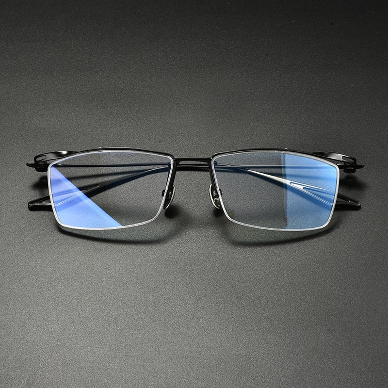 Gatenac Unisex Semi Rim Square Titanium Eyeglasses Gxyj936 Semi Rim Gatenac