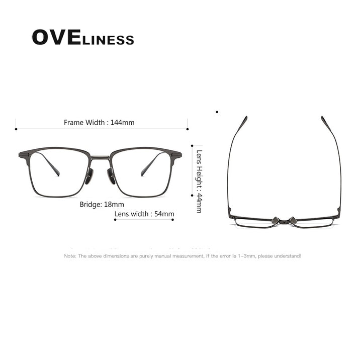 Oveliness Men's Full Rim Square Titanium Eyeglasses Flatiron25 Full Rim Oveliness