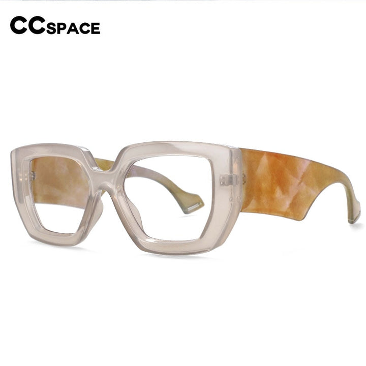 CCspace Unisex Full Rim Oversized Square Acetate Frame Eyeglasses 54035 Full Rim CCspace