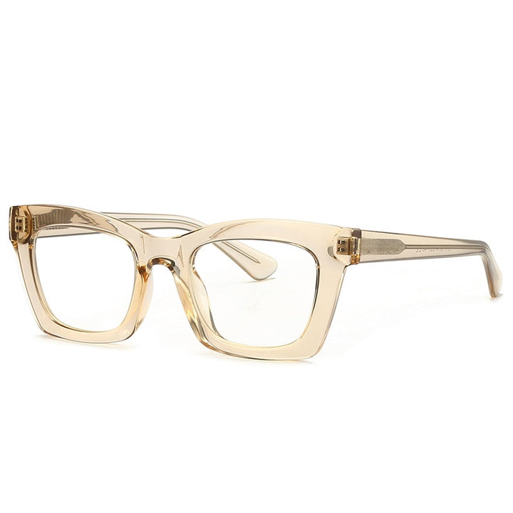 CCspace Unisex Full Rim Square Cat Eye Tr 90 Titanium Reading Glasses R49524 Reading Glasses CCspace China +50 C3Tea