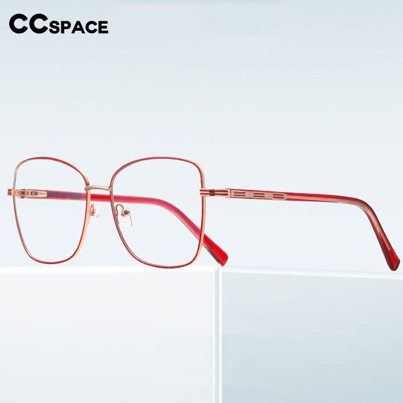 CCspace Unisex Full Rim Square Alloy Eyeglasses 55529 Full Rim CCspace