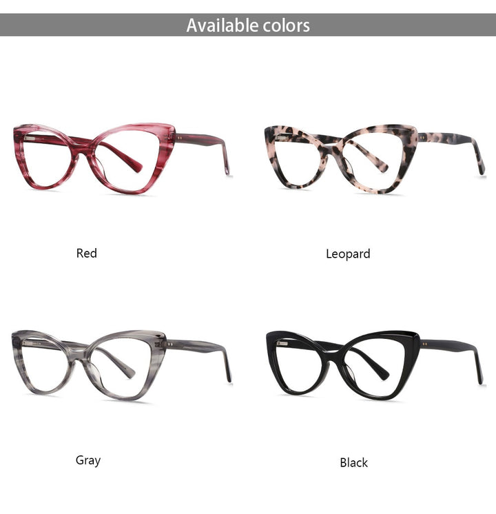 CCspace Women's Full Rim Square Cat Eye Acetate Eyeglasses 55032 Full Rim CCspace