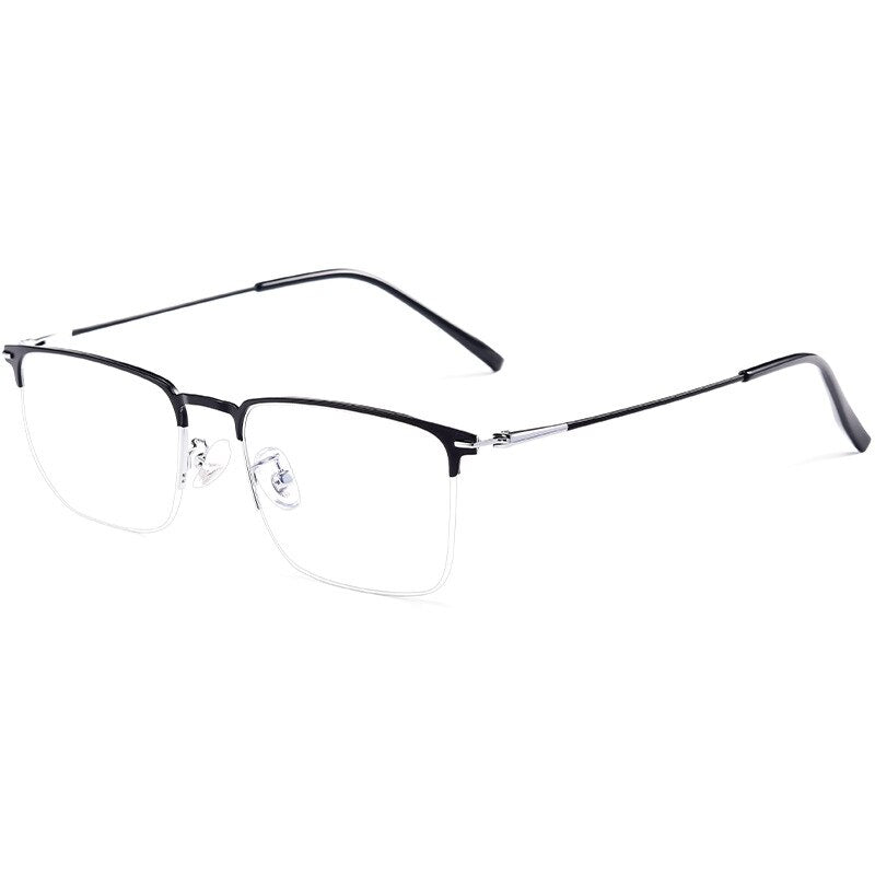 Hotochki Men's Full/Semi Rim SquareTitanium Frame Eyeglasses 0608-0606 Semi Rim Hotochki