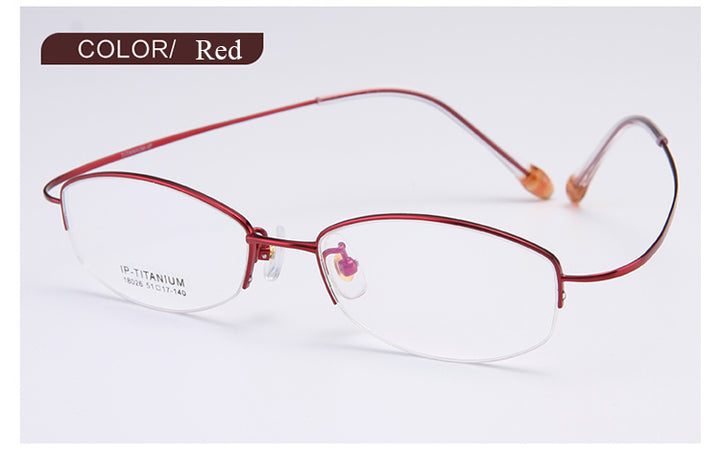 Bclear Women's Semi Rim Titanium Oval Eyeglasses Sc18026 Semi Rim Bclear
