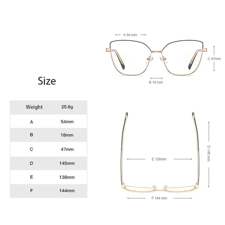 Hdcrafter Women's Full Rim Cat Eye Titanium Frame Eyeglasses 3002 Full Rim Hdcrafter Eyeglasses