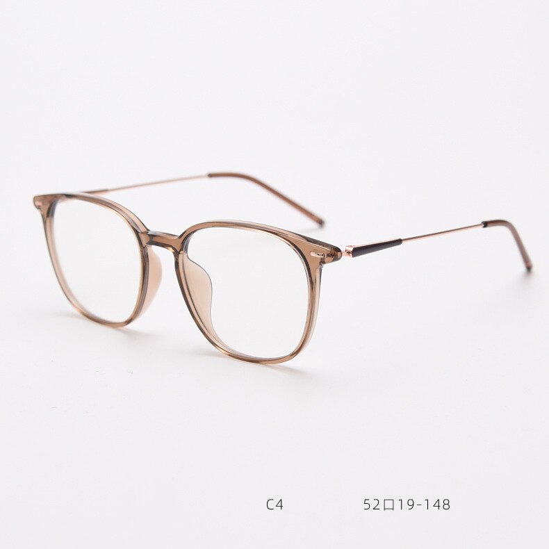 CCspace Unisex Full Rim Square Tr 90 Titanium Eyeglasses 55688 Full Rim CCspace Tea China