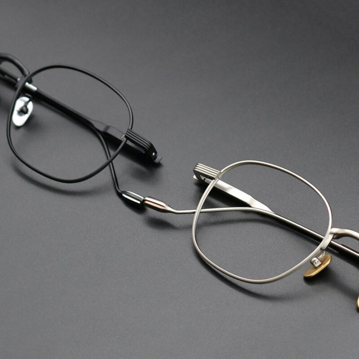 Gatenac Unisex Full Rim Square Titanium Frame Eyeglasses Gxyj421 Full Rim Gatenac
